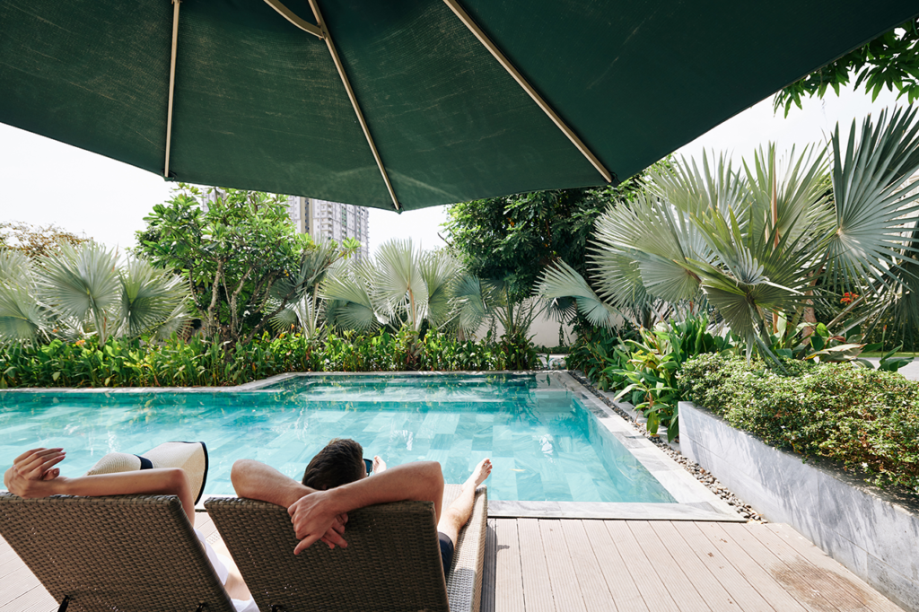 Variety of fiberglass pool cost shapes and sizes displayed at a local showroom